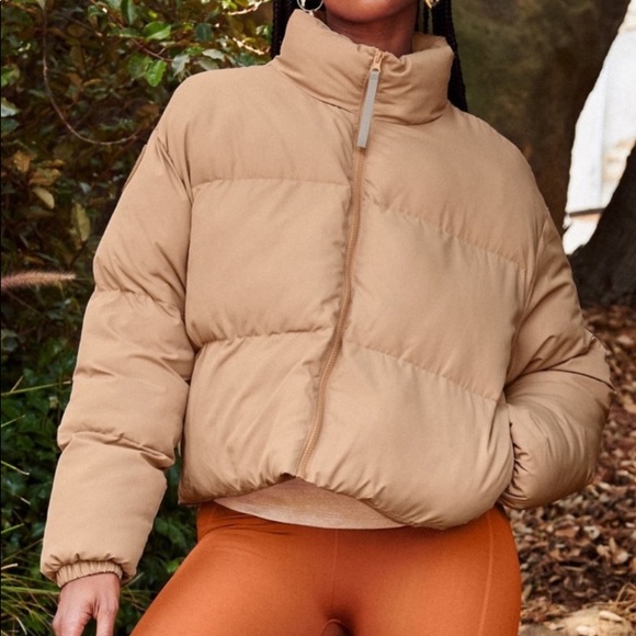 Fabletics Wander Cropped Puffer Jacket In Desert - Picture 1 of 8